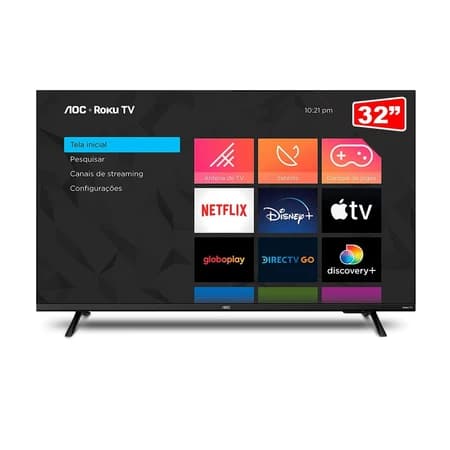 Smart TV AOC 32 Polegadas Roku 32S5045/78G HD Wi-Fi HDMI USB