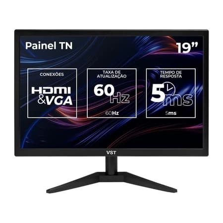 Monitor VST 19, 19 Pol, HD, 5ms, 60Hz, HDMI/VGA, VST-VST19-BL01