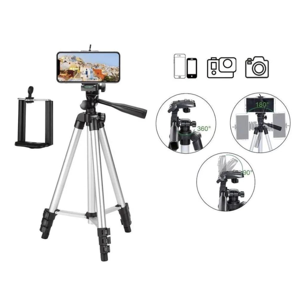 Tripé Universal Telescópico Com Nível Câmeras Celulares 1,02m Pronto Entrega Modelo 3110