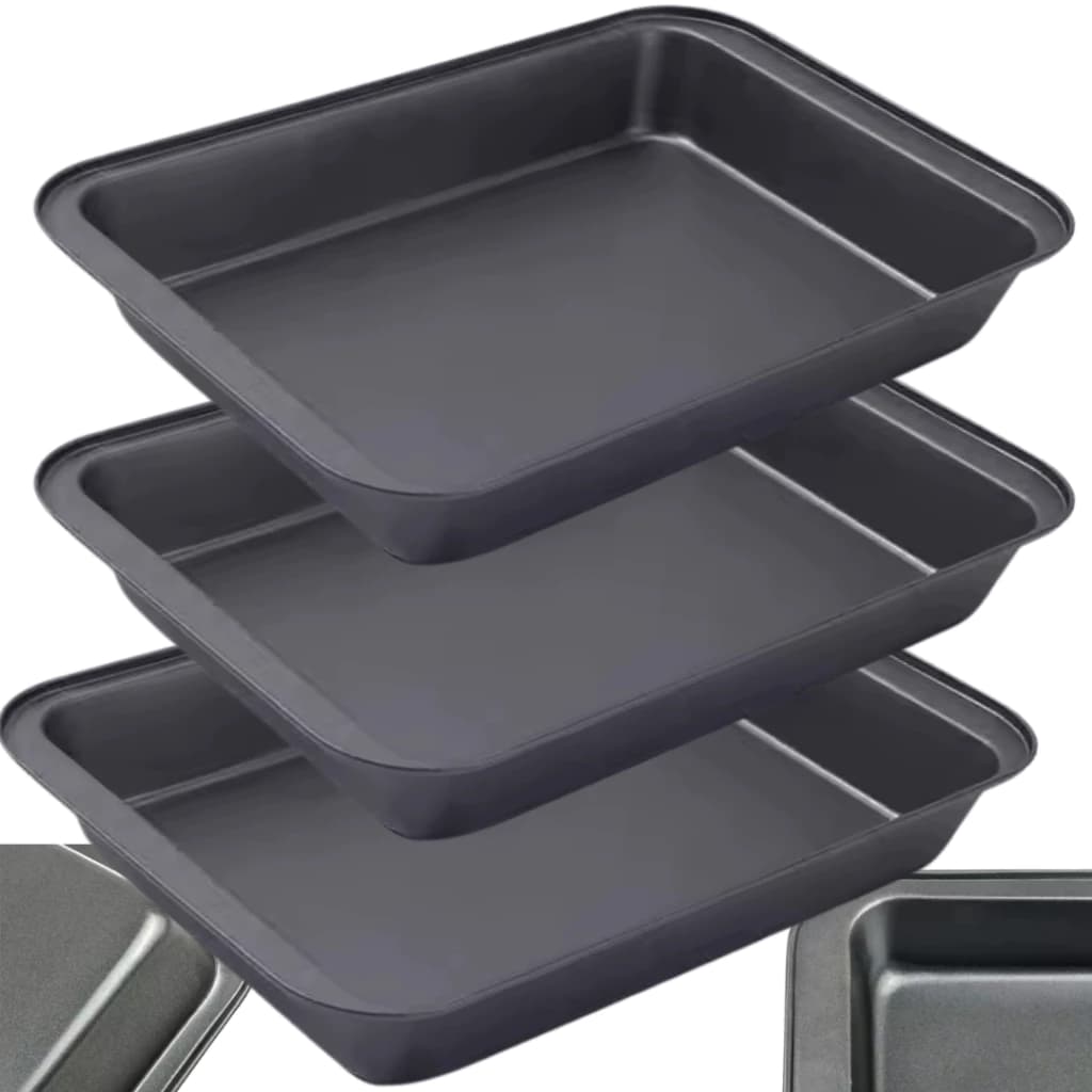 Kit 3 Assadeiras Formas 42cm Pão Bolo Antiaderente Cozinha Casa