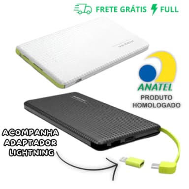 CARREGADOR PORTÁTIL POWER BANK UNIVERSAL 10.000MAH E 5.000MAH