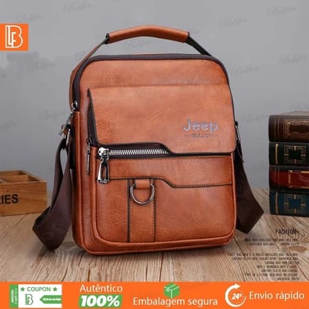 Bolsa de Couro Masculina Estilo Crossbody Casual